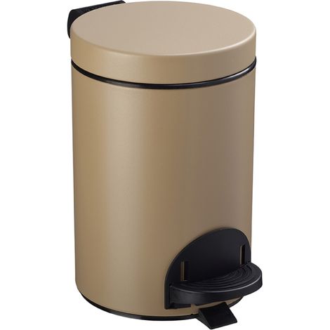 Poubelle à pédale Sanelia - seau antibactérien - 3l - beige gris - RAL 1019 (1/2)