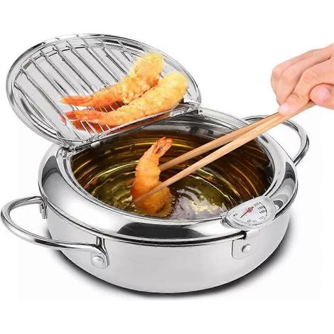 Friteuse domestique compacte, mini-friteuse à économie d'énergie, dédiée à la cuisson profonde à température contrôlée, 20 cm (1/5)