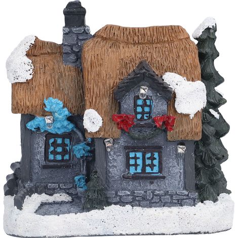 de Noël illuminée par des LED maison de village de Noël pour (1/4)