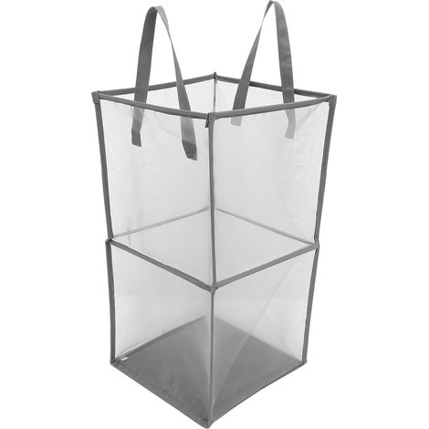 Grand panier à linge en filet avec poignée pliable et grande capacité, fabriqué polyester PP, idéal (1/5)