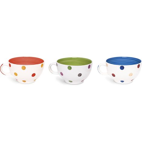 Excelsa Pois Tazza The' 300 ml, Ceramica, Rosso/Verde/Blu, 9.3x9.3x8 cm (1/4)
