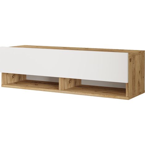 Mobile TV con anta 295 x 100 x 315 cm effetto rovere rustico / bianco 030007780