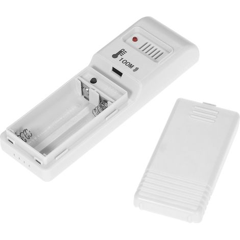 Kabelloses digitales LCD-Thermometer (℃/℉) für den Innen- und Außenbereich, mit Uhr und Sender (1/5)