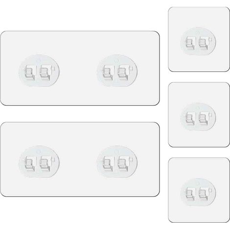 Support Adhésif Pour Étagère De Douche - Sans Perçage - Compatible Avec Paniers Métalliques - Pour Carrelage Verre Acier Inoxydable - 5 Pièces (1/5)