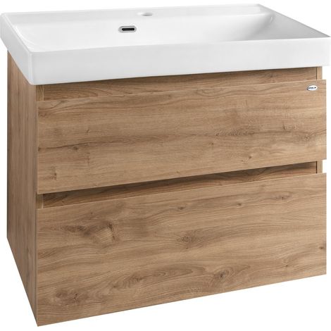 ALTAIR Meuble sous-vasque 76x60x37cm, chêne emporio (1/3)