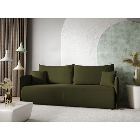 Sofa 2-Sitzer mit Schlaffunktion CALGARY Stoff Curio Grün (1/4)
