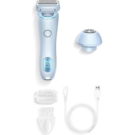 Rasoir électrique 2 en 1 pour femmes, rasoir, épilateur et tondeuse électrique portables, utilisables sur peau sèche ou humide pour le corps entier.-AquaForge (1/5)