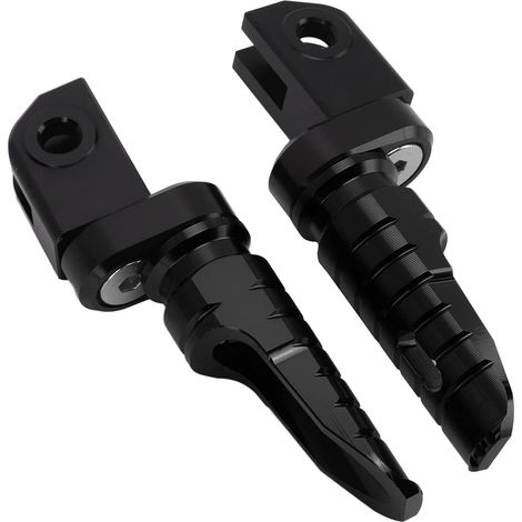 Repose-pieds de Vélo, Repose-pieds de Moto, en Alliage d'aluminium CNC de Remplacement, 2 Pièces, Avant de Moto pour RS660 RSV4 Tuono 660 V4 1100 (BLACK) (1/5)