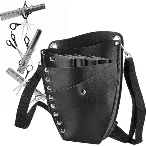 Scherenetui, Friseurwerkzeugset, Friseurschere aus Leder, Scherenetui mit abnehmbarem Gürtel, Multifunktionsschere, Gürteltasche für Friseure, Friseursalon