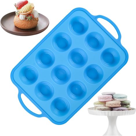 Moule à cupcake en silicone, à cupcake en silicone pour cuisson - Moule à muffins avec 12 cavités, plateau de moule de cuisson réutilisable de qualité alimentaire pour gelée, muffins à l',,Parent,3 (1/5)
