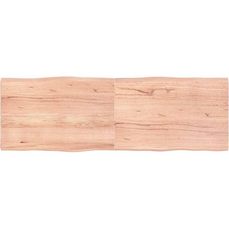 Tischplatte 180x60x(2-4) cm Massivholz Behandelt Baumkante (1/5)