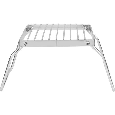 Mini support pliable et portable pour barbecue, grille de cuisson, support pour plaques de cuisson, support pour casseroles en acier inoxydable, livré avec un sac de transport. (1/5)