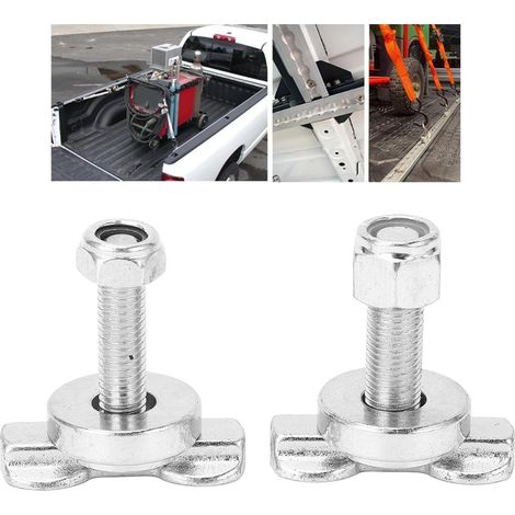 Lot de 2 écrous filetés à Double cosse en L, boulons de Montage d'arrimage pour Points d'ancrage Robustes Portant 6 000 LB pour lit de Camion ou Rails de système de Chargement (1/5)