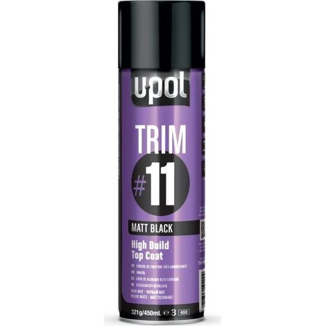 UPOL - Peinture premium en aérosol de 450 ml - Noir mat - TRIMMB/AL - Ce produit de marque UPOL est neuf.