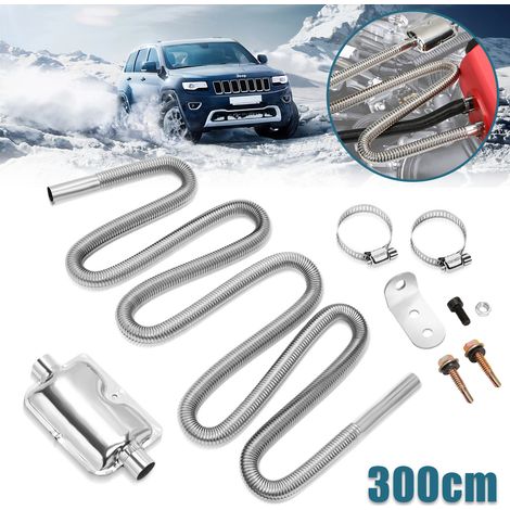 Randaco Tube d’échappement inox 300 cm Ø 25 mm avec silencieux pour chauffage diesel de fourgon, camion, bateau et camping-car (1/5)