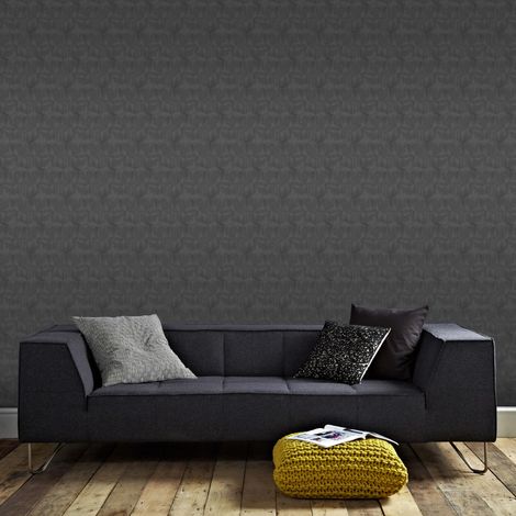 Papier peint intissé Rotin foncé 1005 x 52cm Gris