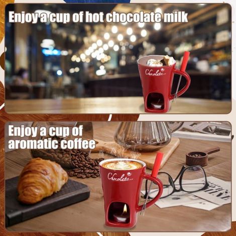 Tasse à Fondue au Chocolat, 200 ML Services à Fondue au Chocolat, Tasse à Fondue au Chocolat en Céramique,Tasse à Fondue (1/5)