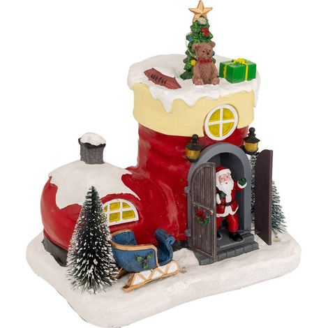 Villaggio illuminato di babbo natale 11 led, stivale musicale  - Feeric lights & christmas