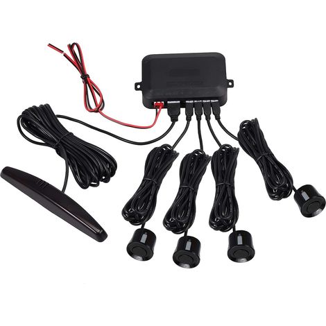 1 Kit Capteur De Recul Avec 4 Sondes Noires Affichage LED Et Alarme Sonore Pour Voiture DC 12V (1/5)