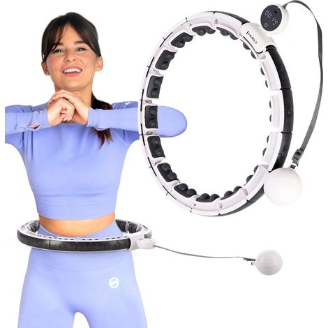 Magnetischer Hula-Hoop-Reifen mit Gewicht und Zähler, Weiß