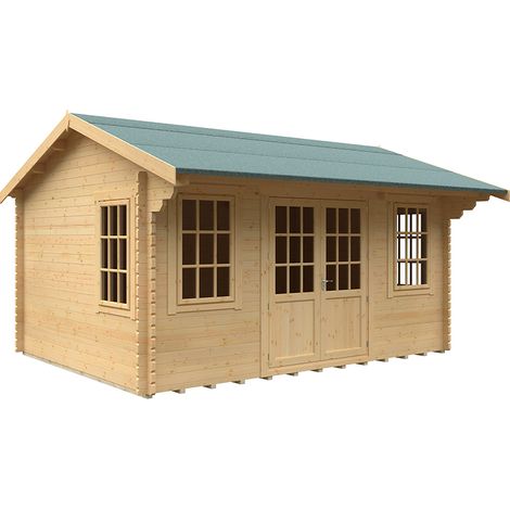 16x12 The Dalton 44mm Cabin - L475 x W355 x H293.2 cm - Solid Wood/Softwood/Pine - Natural