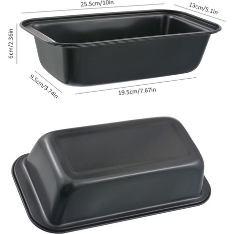 Rechteckige Toastform, Backform aus Kohlenstoffstahl, antihaftbeschichtet, Kastenform, Gebäckform (1/5)
