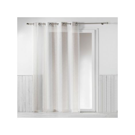 Voilage à Œillets 140 x 240 cm – Tissé Naturel Alia Beige (1/3)