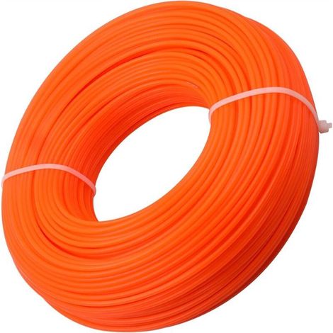 Bobine de Fil Nylon Rond pour Coupe-Bordure, Fil de Coupe de Remplacement Ligne de Trimmer Universal pour débroussailleuse 2,4mm x 30m, Orange (1/4)