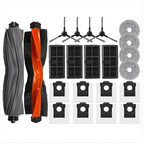 Brosse latérale, filtre, serpillière, sac à poussière pour robot aspirateur - Kit pièces détachées de rechange, accessoires d'entretien universels, 15 pièces, compatibles avec la plupart des modèles. (1/5)