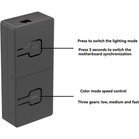 Convertisseur Argb 5 V 3 Broches Vers Rgb 12 V 4 Broches - Synchronisation Carte Mère - 2 Pièces (1/5)