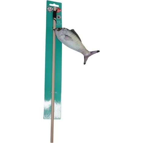 Giocattolo per gatti - AIME - Canne da pesca per pesci - Bastone in legno, pesce 15cm (1/5)