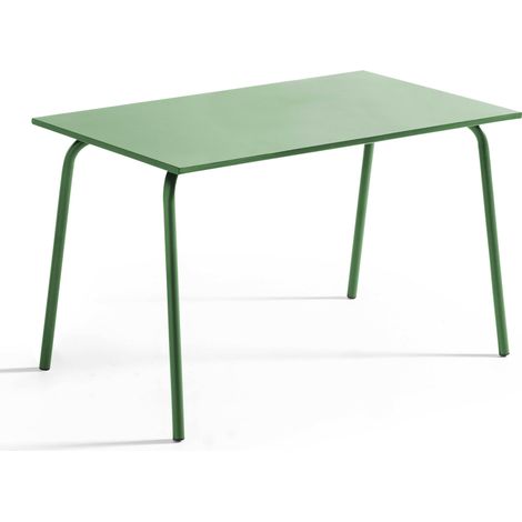 Table de jardin en acier vert cactus - Palavas (1/5)