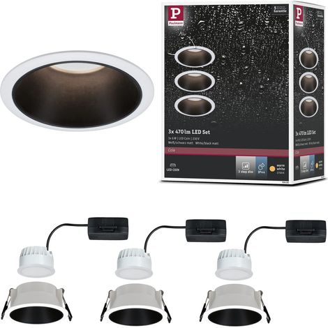 LED spot encastré Cole rond incl. 3x6,5 watts gradable Projecteur encastré Blanc, Noir mat Lampe encastrée plastique, Alu zinc Spot pour plafond 2700 K (1/5)