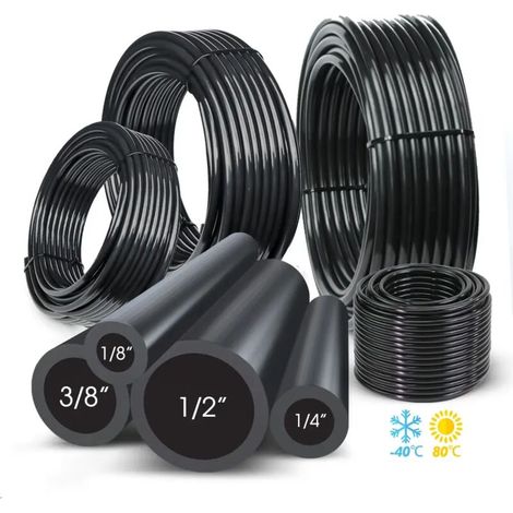 Tuyau d'arrosage automatique PE (4,7 mm, 30 m) 50-5 m, 1/4'', 5/8 mm, 3/8'', 1/2'', pour jardinage et bricolage. Système de drainage goutte à goutte avec perforateur.