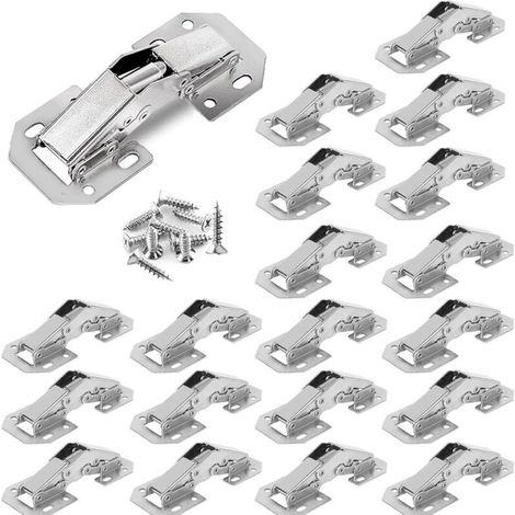 20 Cabinet Hinges – 3-inch 90° Hinges for Kitchen Doors, Hinges for Kitchen Cabinet and Wardrobe Doors (1/5)