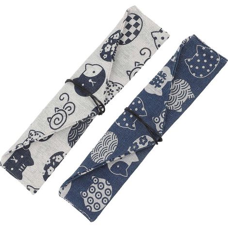 Lot de 2 pochettes de rangement pour baguettes, style japonais, pour la vaisselle. (1/5)