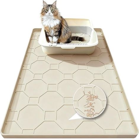 Cat Litter Mat 86 x 56 cm Silicone Cat Litter Waterproof Clean (1/5)
