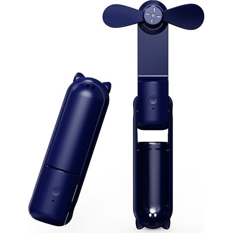 Ventilateur de poche portable Jisulife, mini ventilateur à main, autonomie de 14 à 21 heures grâce à sa batterie, rechargeable par USB et pliable, silencieux.-AquaForge