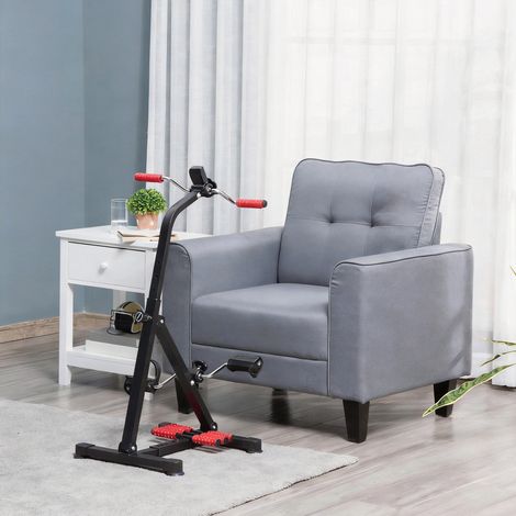 Vélo d'entraînement pour la rééducation des bras et des jambes avec hauteur et largeur réglable, masseurs, LCD, noir