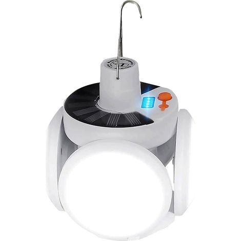 Lámpara solar LED plegable para jardín - Lámpara colgante deformable con forma de balón de fútbol para garaje, uso interior o exterior. (1/5)