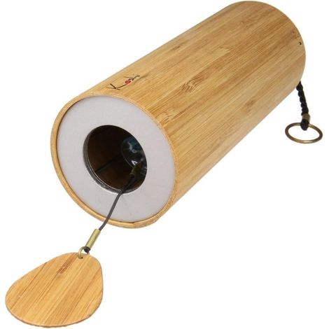 Carillon à Vent Koshi Aqua - 1 Pièce - Bambou et Métal Argenté - Mélodie Eau - Instrument de Musique - Intérieur et Jardin (1/5)