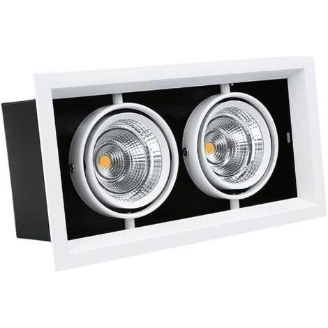 Downlight 7W LED Downlight Double Tête Super Lumineux Projecteur Aluminium Métal Ignifuge Anti-éblouissement Plafonnier (1/4)
