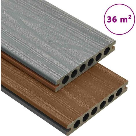 vidaXL Panneaux de terrasse et accessoires WPC Marron/gris 36 m² 2,2 m (1/5)