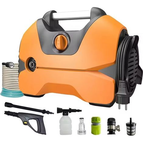 Nettoyeur haute pression électrique, portable, à connexion rapide, idéal pour les voitures,1500 watts, 140 bars, les maisons et les terrasses. (1/5)