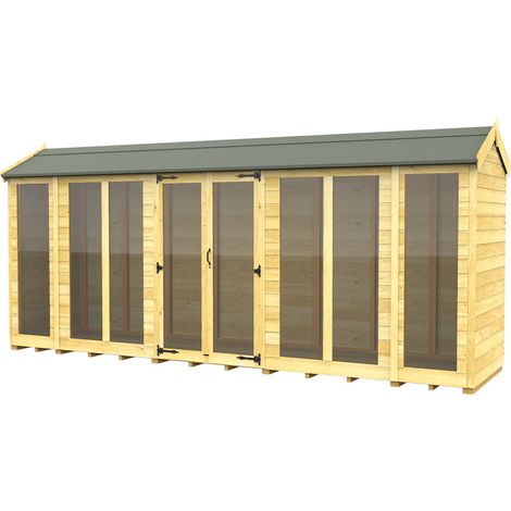 16 x 4 Apex Summer House (Full Height Window)