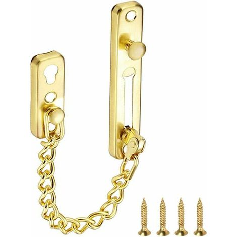 Chaîne de sécurité de porte Serrure à chaîne Chaîne de porte en acier inoxydable Coulée Serrure de porte Chaîne avant anti-rayures avec vis Quincaillerie Hôtel Famille Portes intéries Portes Fenêtr (1/3)