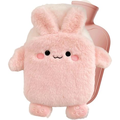 Bolsa De Agua Caliente - 400 Ml - Diseño De Conejo - Funda Extraíble Y Lavable En Felpa - Segura Y Hermetica Para Niños (1/5)