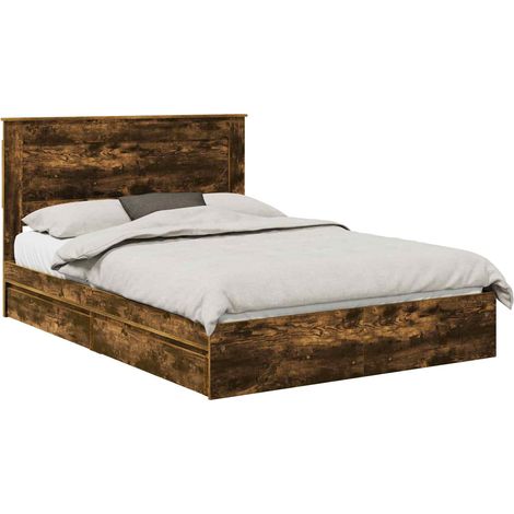 Maison Exclusive - Aufbewahrungsbett Geräucherte Eiche 160 x 200