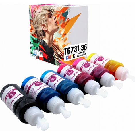 Inchiostro Inkdigo T6731-T6736 compatibile con Epson EcoTank L1800ITS, certificato TÜV. (1/5)