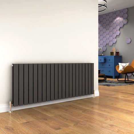 ELEGANT 600 x 1596mm Anthracite Designer Radiator Horizontal Flat Panel Double Panel Rad (1/5)